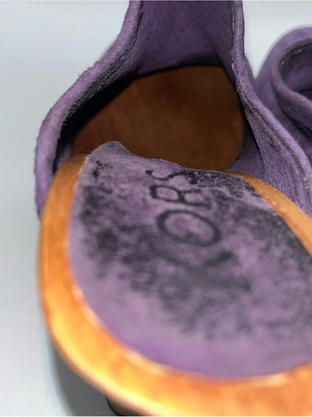 Women’s Michael Kors Purple Wedge Wood Clogs Sz 7.5